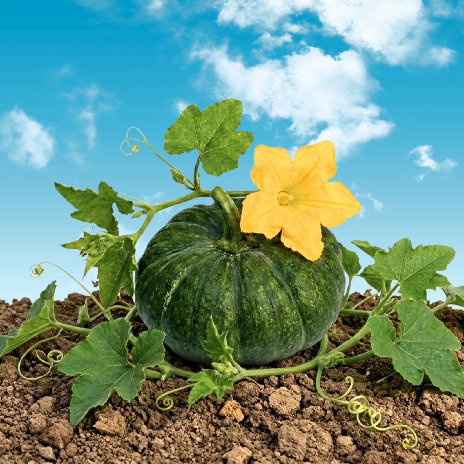 Pumpkin Lalima Seeds (Cucurbita maxima) producing large deep green pumpkins for home garden