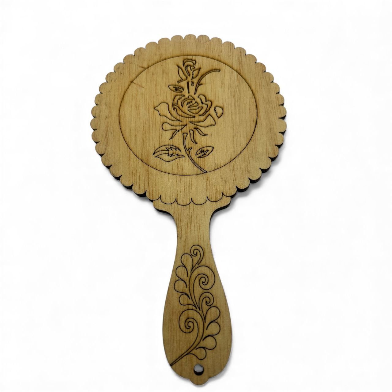 Wooden Hand held mirror 9x5 inch - Image 2