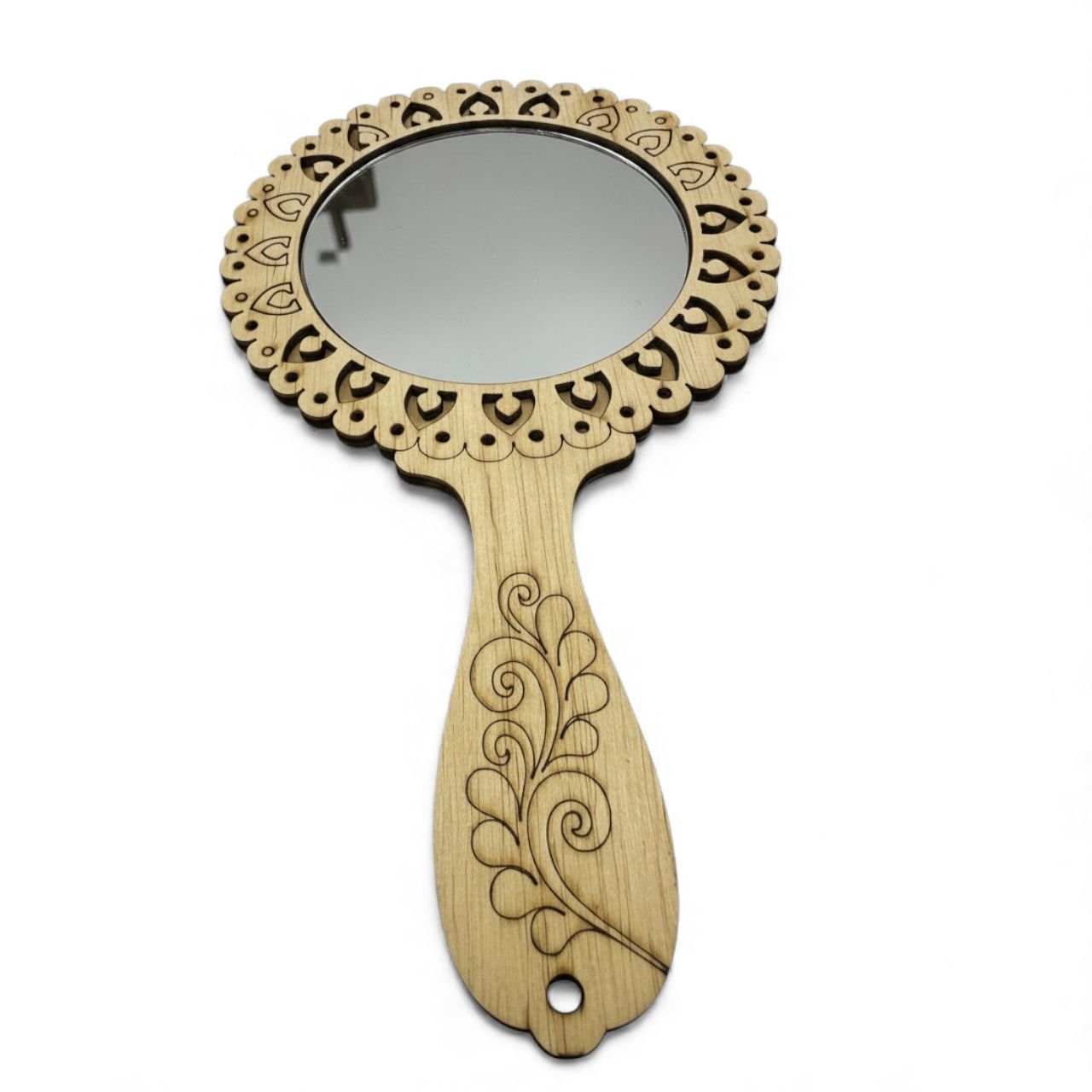 Wooden Hand held mirror 9x5 inch - Image 3
